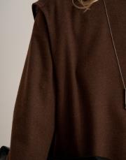 yün karışımlı ceket panço kahverengi 5