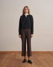 yüksek bel crop pantolon kahverengi