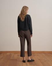 yüksek bel crop pantolon kahverengi 3