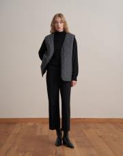 yüksek bel crop pantolon siyah 3