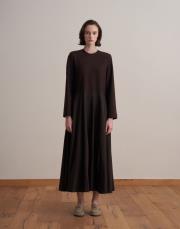 etek ucu detaylı elbise kahverengi 2