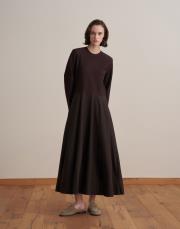 etek ucu detaylı elbise kahverengi 4