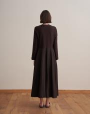 etek ucu detaylı elbise kahverengi 5