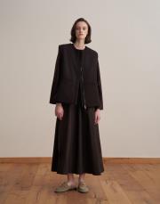 etek ucu detaylı elbise kahverengi 7