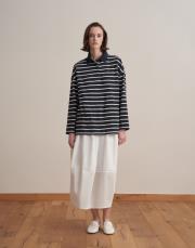 %100 pamuk çizgili sweatshirt lacivert 2