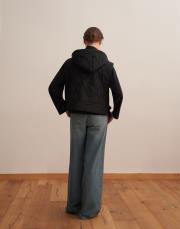 çıtçıt kapamalı kapitone yelek siyah 3