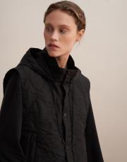 çıtçıt kapamalı kapitone yelek siyah 4