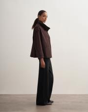 yüksek yaka koton trençkot kahverengi 2