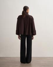 yüksek yaka koton trençkot kahverengi 3