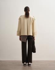 yüksek yaka koton trençkot açık bej 3