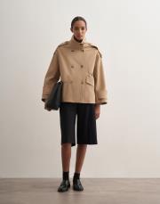 yüksek yaka koton trençkot camel 2