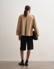 yüksek yaka koton trençkot camel 4