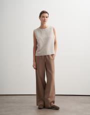 %100 keten kolsuz bluz natürel 2