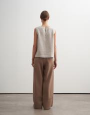 %100 keten kolsuz bluz natürel 3