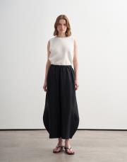 %100 keten kolsuz bluz ekru 6