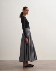 parçalı koton etek gri 3