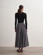 parçalı koton etek gri 4