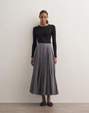 parçalı koton etek gri 5