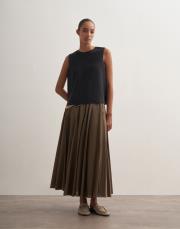 parçalı koton etek haki 2