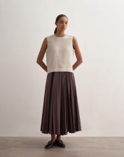 parçalı koton etek kahverengi 2