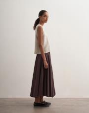 parçalı koton etek kahverengi 3