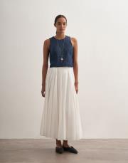 parçalı koton etek ekru