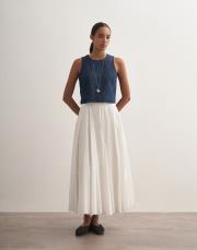 parçalı koton etek ekru 2