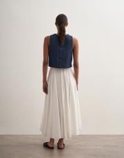 parçalı koton etek ekru 4