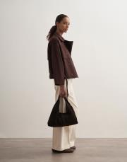 kemer detaylı kısa trençkot kahverengi 3