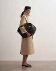 %100 koton maxi trençkot bej 2