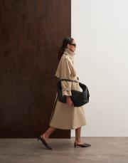 %100 koton maxi trençkot bej 6