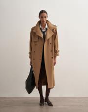 %100 koton maxi trençkot camel 3