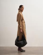 %100 koton maxi trençkot camel 4