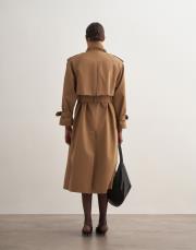 %100 koton maxi trençkot camel 5