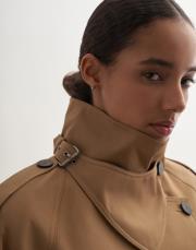 %100 koton maxi trençkot camel 7