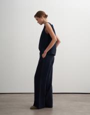 %100 keten palazzo pantolon lacivert 3