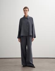 %100 keten palazzo pantolon antrasit 2