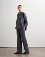 %100 keten palazzo pantolon antrasit 3