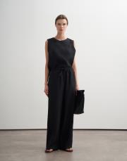 %100 keten palazzo pantolon siyah