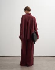 %100 keten palazzo pantolon bordo 3