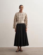 organik pamuk ekose bluz bej