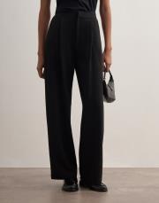 pileli geniş paça pantolon siyah 4