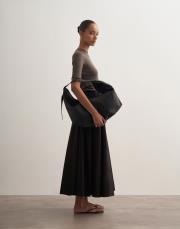 pervaz detaylı koton etek siyah 2