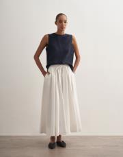 pervaz detaylı koton etek ekru 2