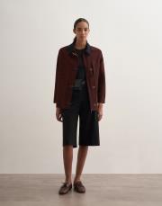 kancalı organik koton ceket bordo