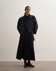 keten karışımlı bomber ceket lacivert