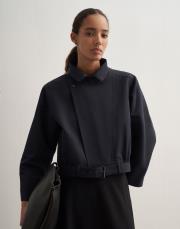 keten karışımlı bomber ceket lacivert 5