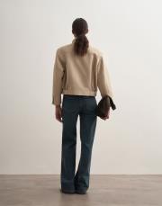 keten karışımlı bomber ceket bej 4