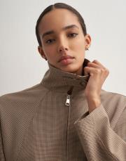 kazayağı desenli bomber ceket bej 5