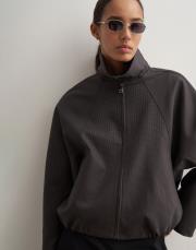 kazayağı desenli bomber ceket antrasit 5